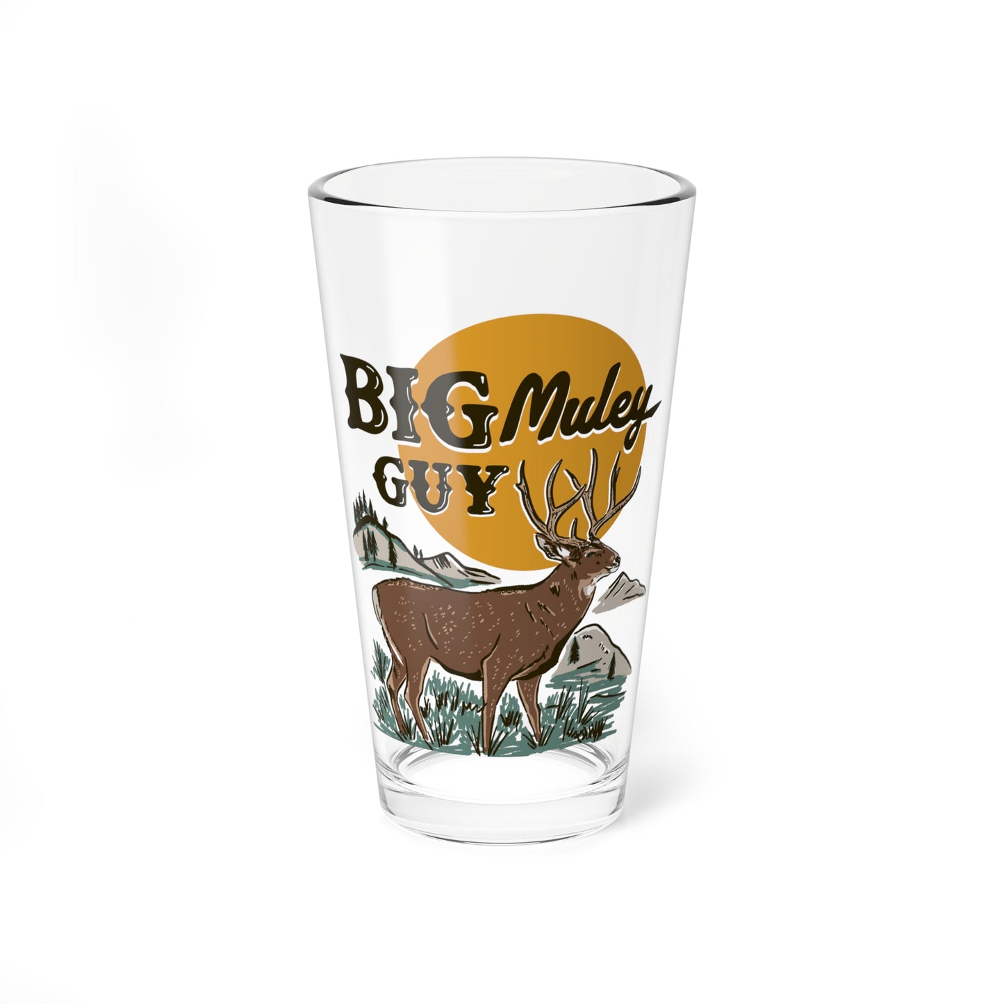 Big Mule Deer Guy Pint Glass