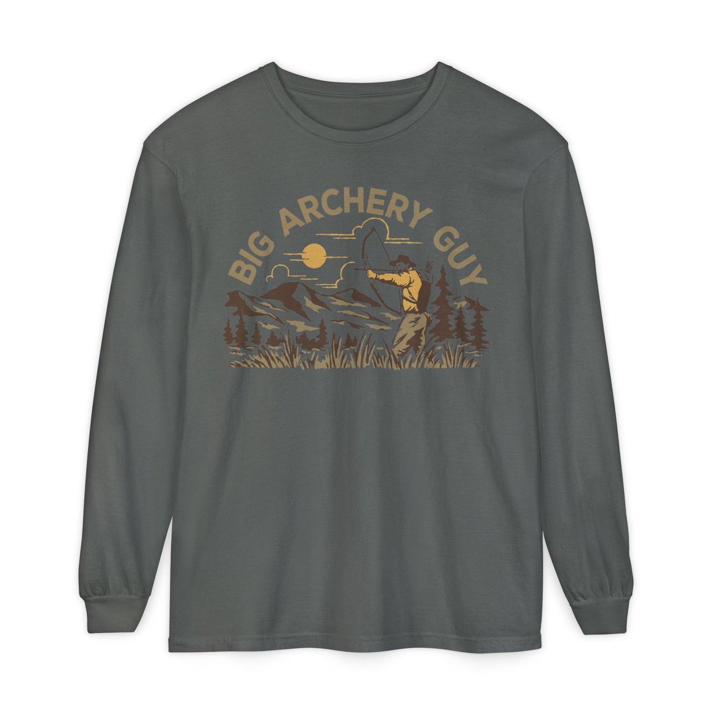 Big Archery Guy Long Sleeve Tee Charcoal