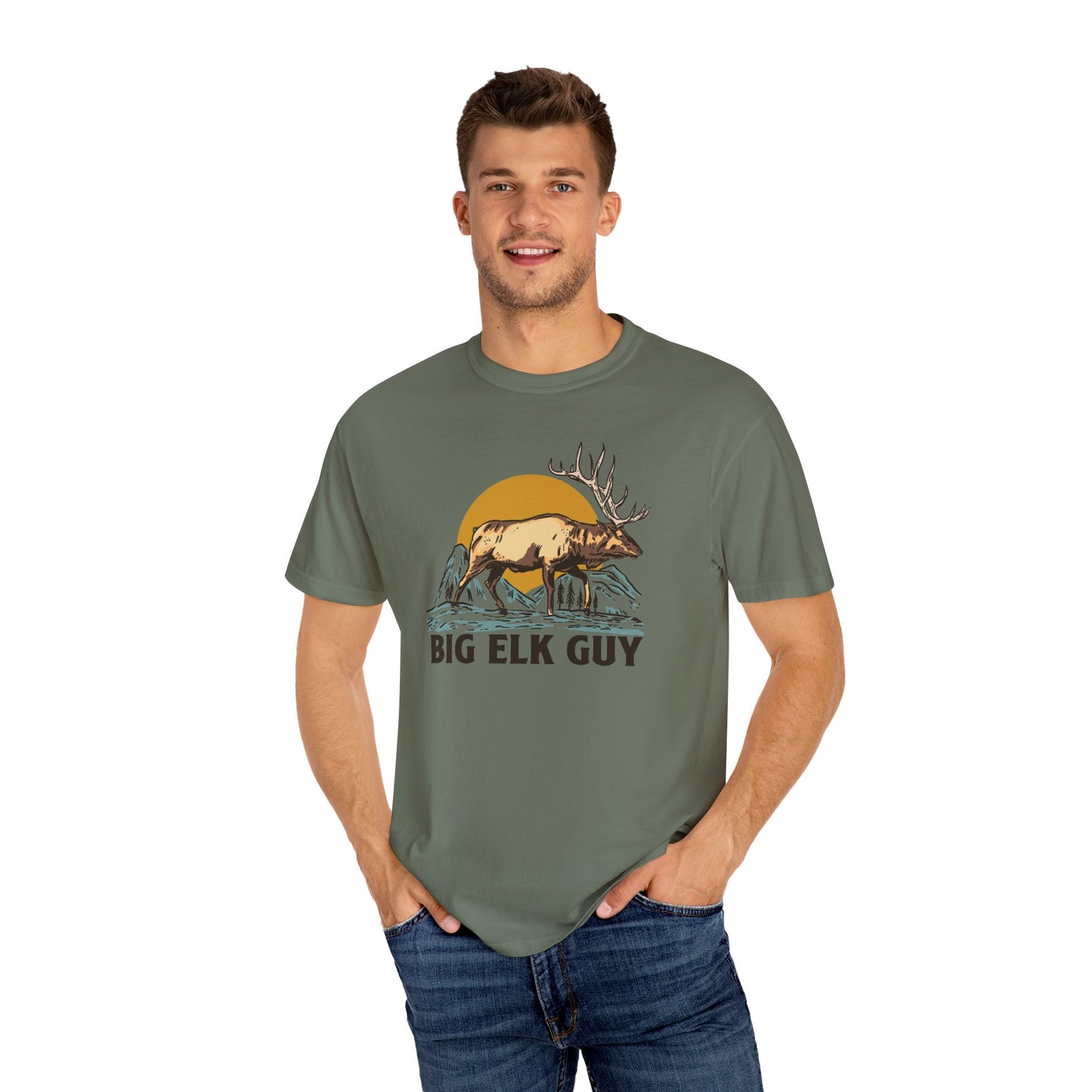 Big Elk Guy Tee - Moss