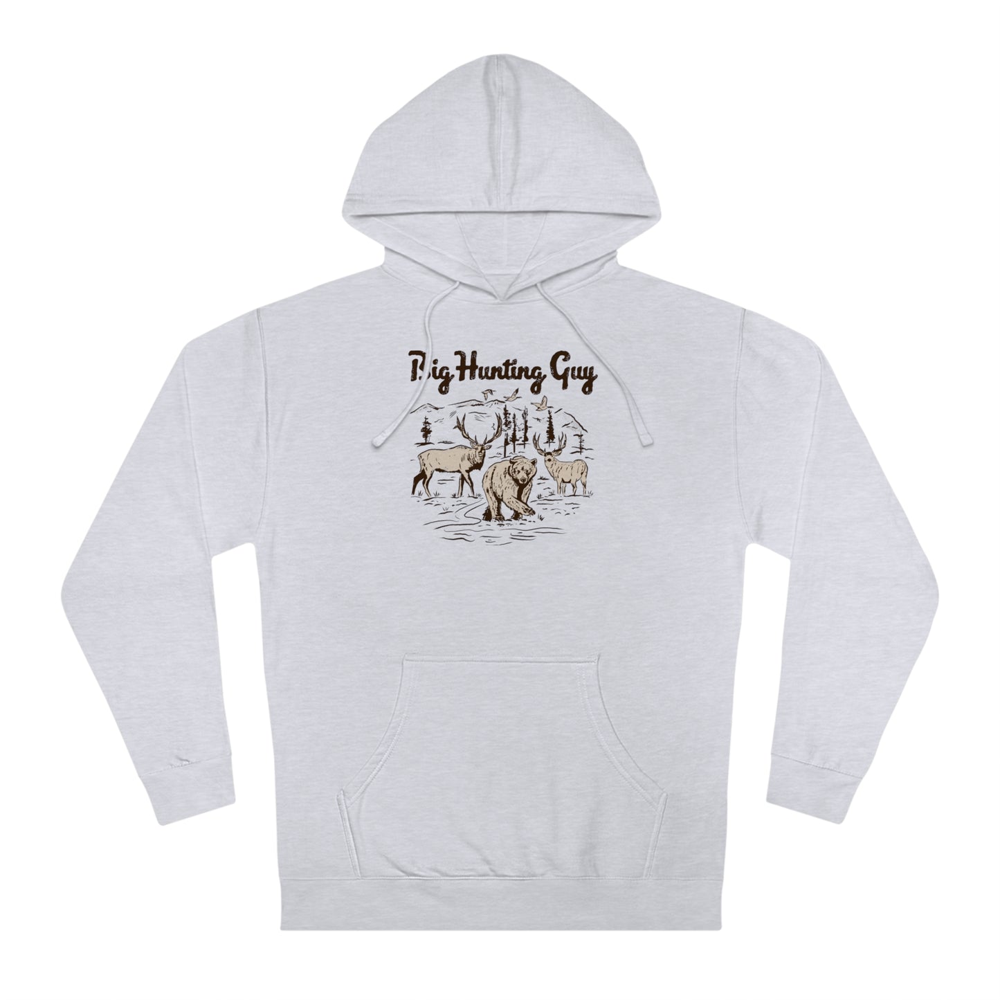 Big Hunting Guy Hoodie Grey