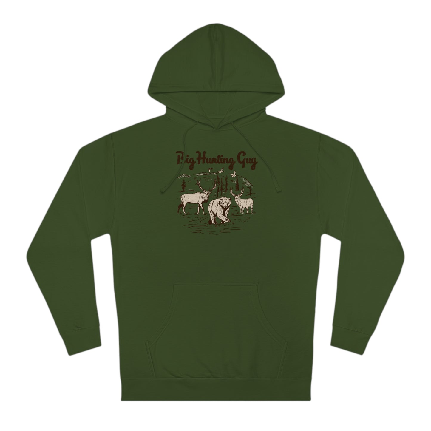 Big Hunting Guy Hoodie Moss