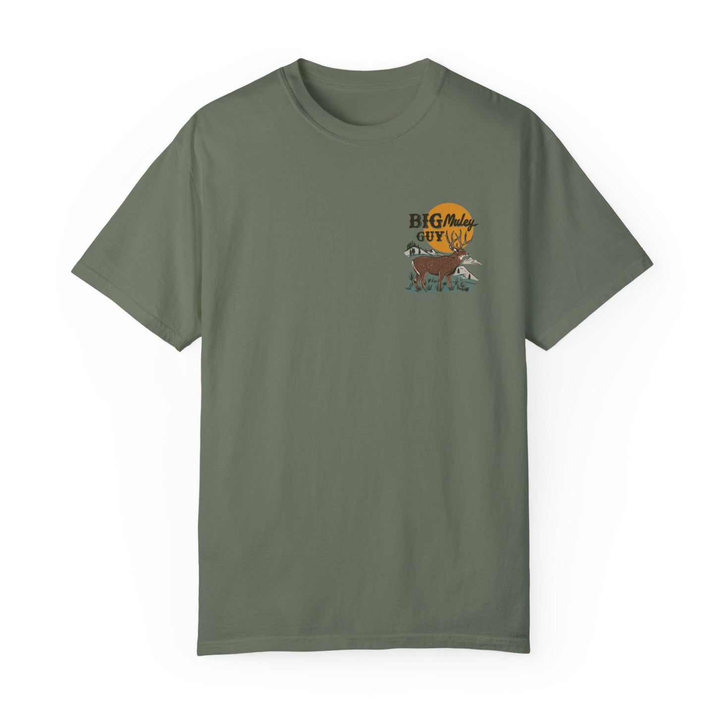 Big Mule Deer Guy Two-sided Tee Moss