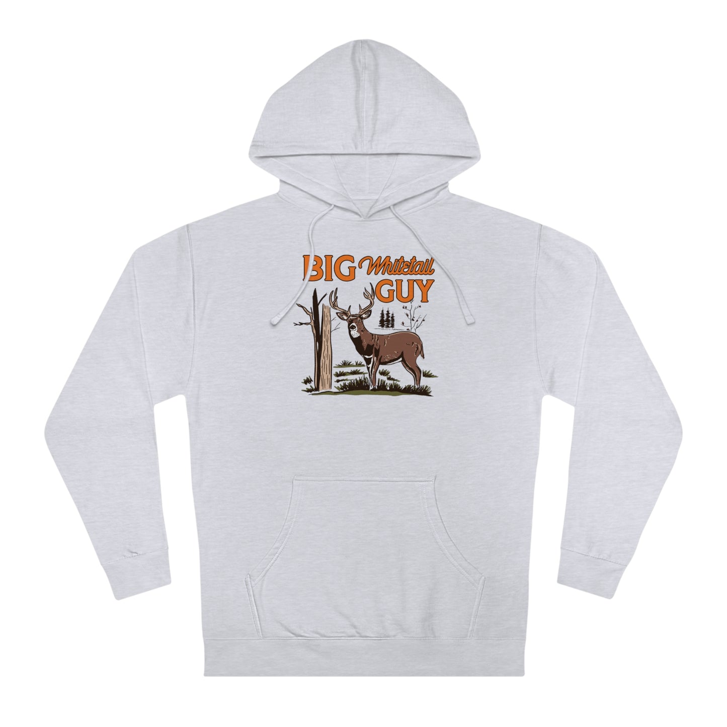 Big Whitetail Guy Hoodie Grey