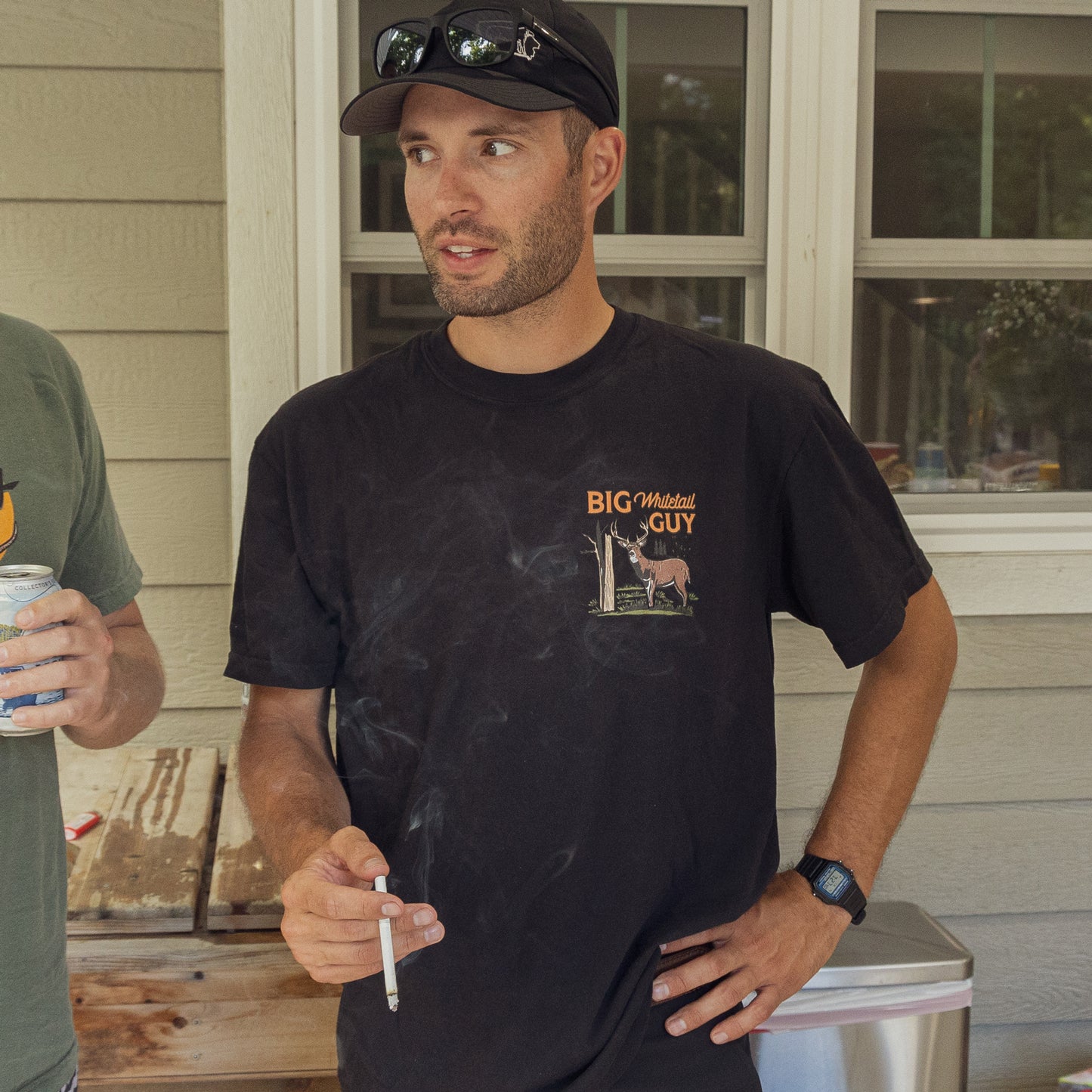 Big Whitetail Guy Two-sided Tee Black