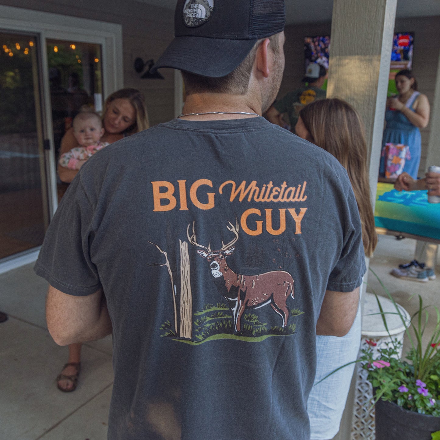 Big Whitetail Guy Two-sided Tee Grey