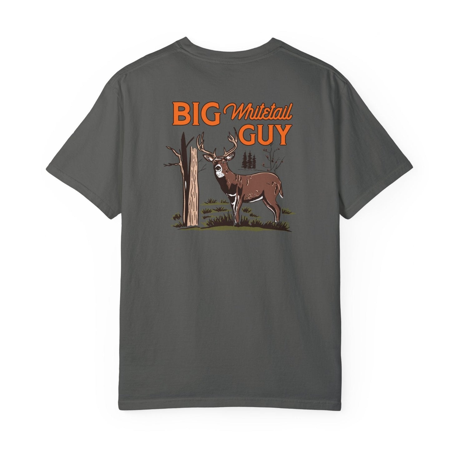 Big Whitetail Guy Two-sided Tee Grey