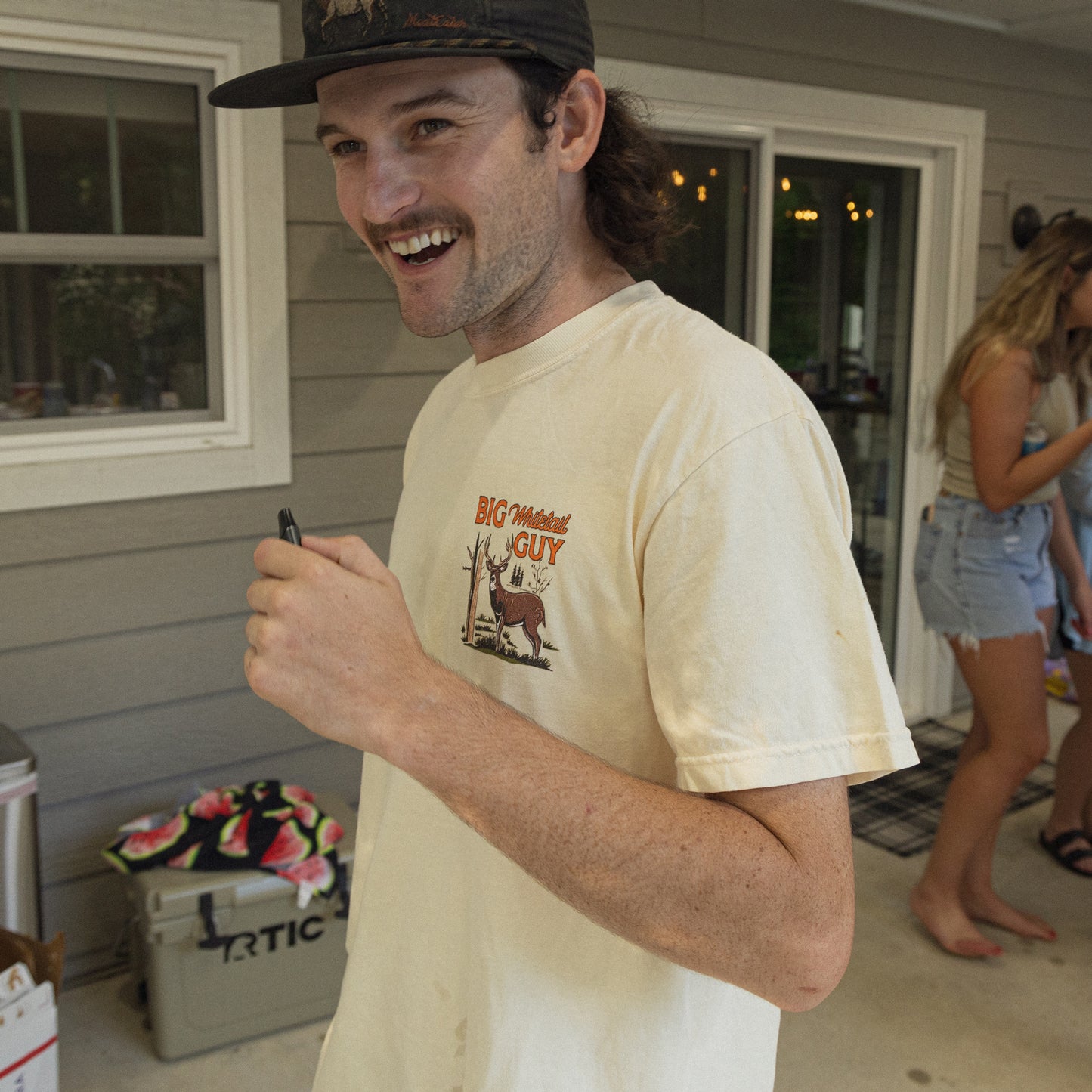 Big Whitetail Guy Two-sided Tee Ivory