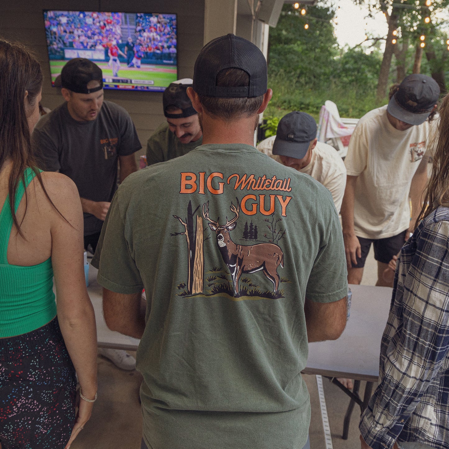 Big Whitetail Guy Two-sided Tee Moss