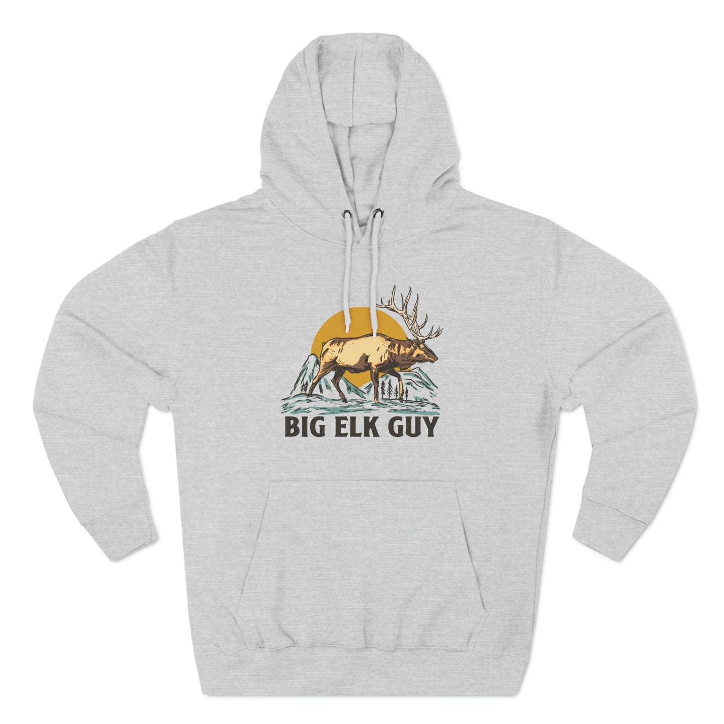 big elk guy hoodie heather grey