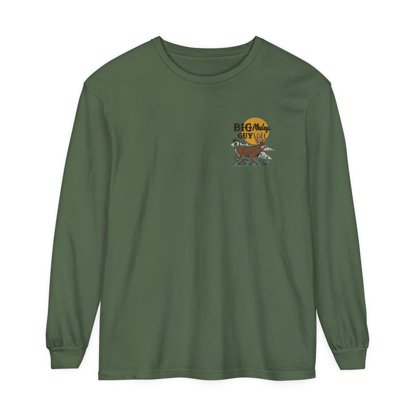 Big Muley Guy Badge Long Sleeve Tee - Moss