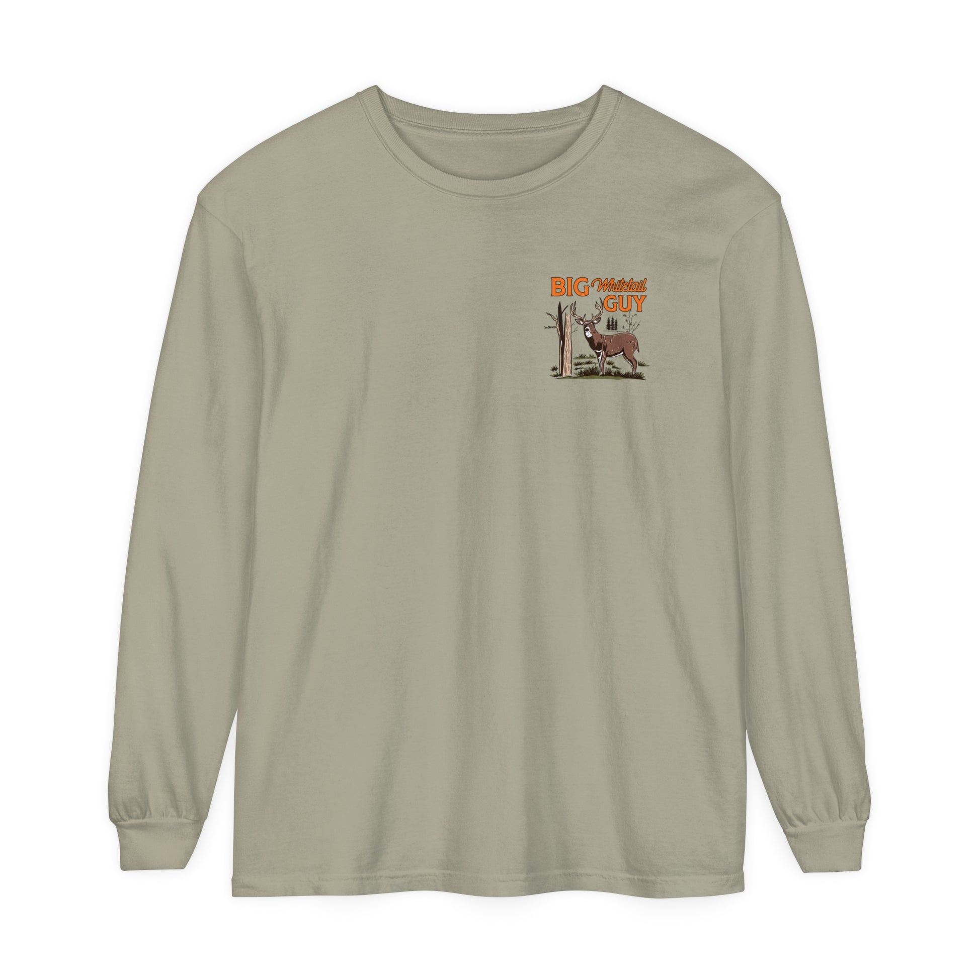 Big Whitetail Guy Badge Long Sleeve Tee - Sandstone