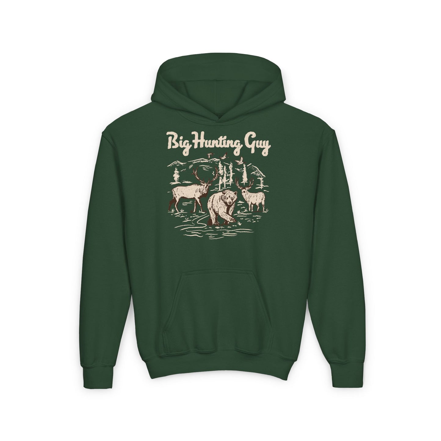 Big Hunting Guy Kids Hoodie