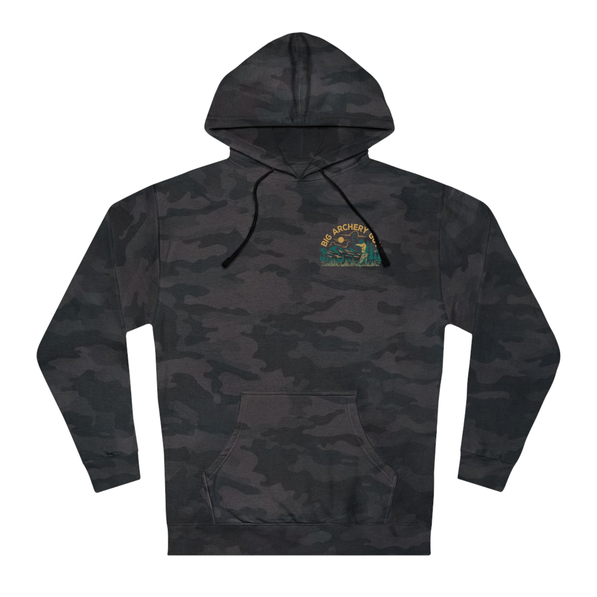 Big Archery Guy Badge Hoodie Black Camo