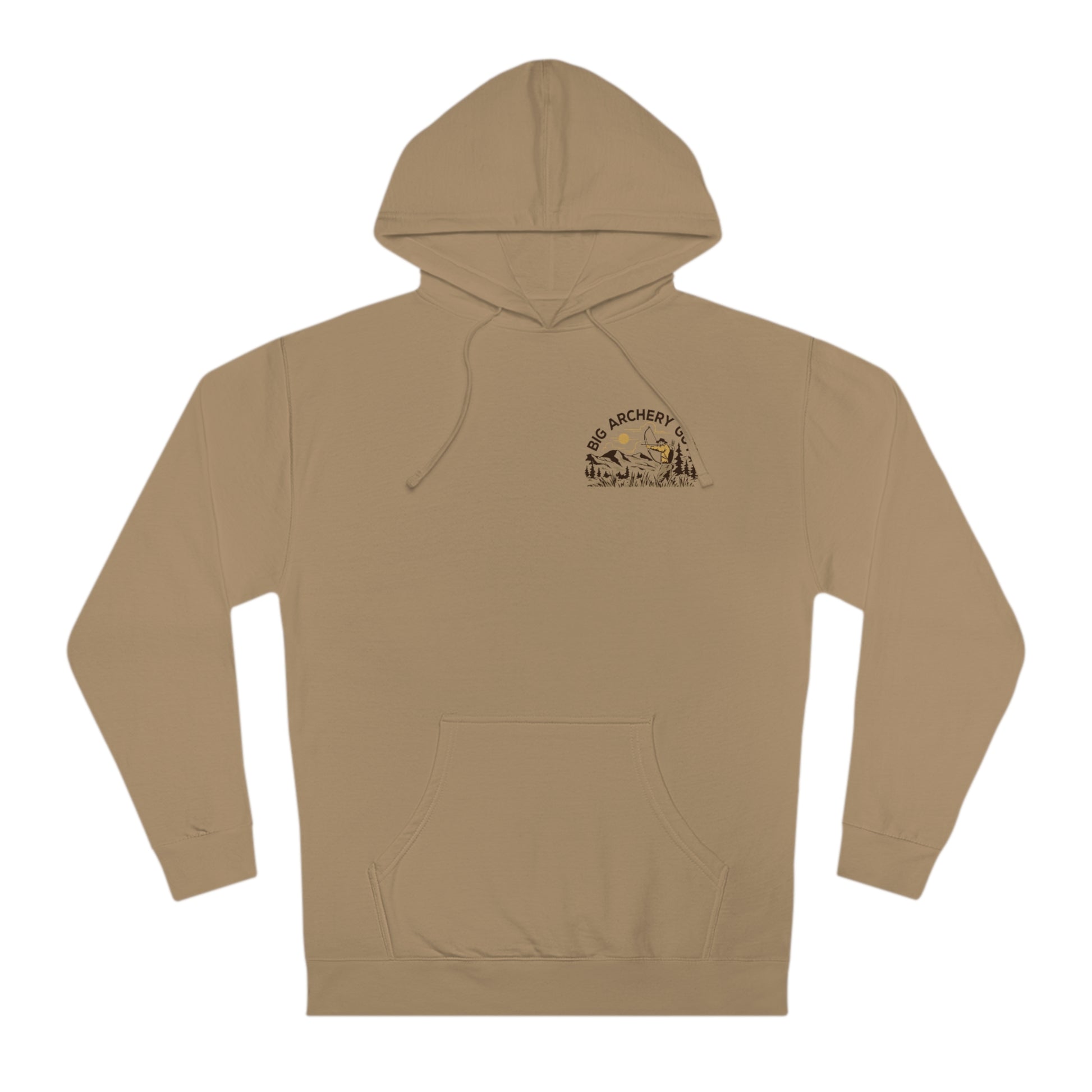 Big Archery Guy Badge Hoodie Tan