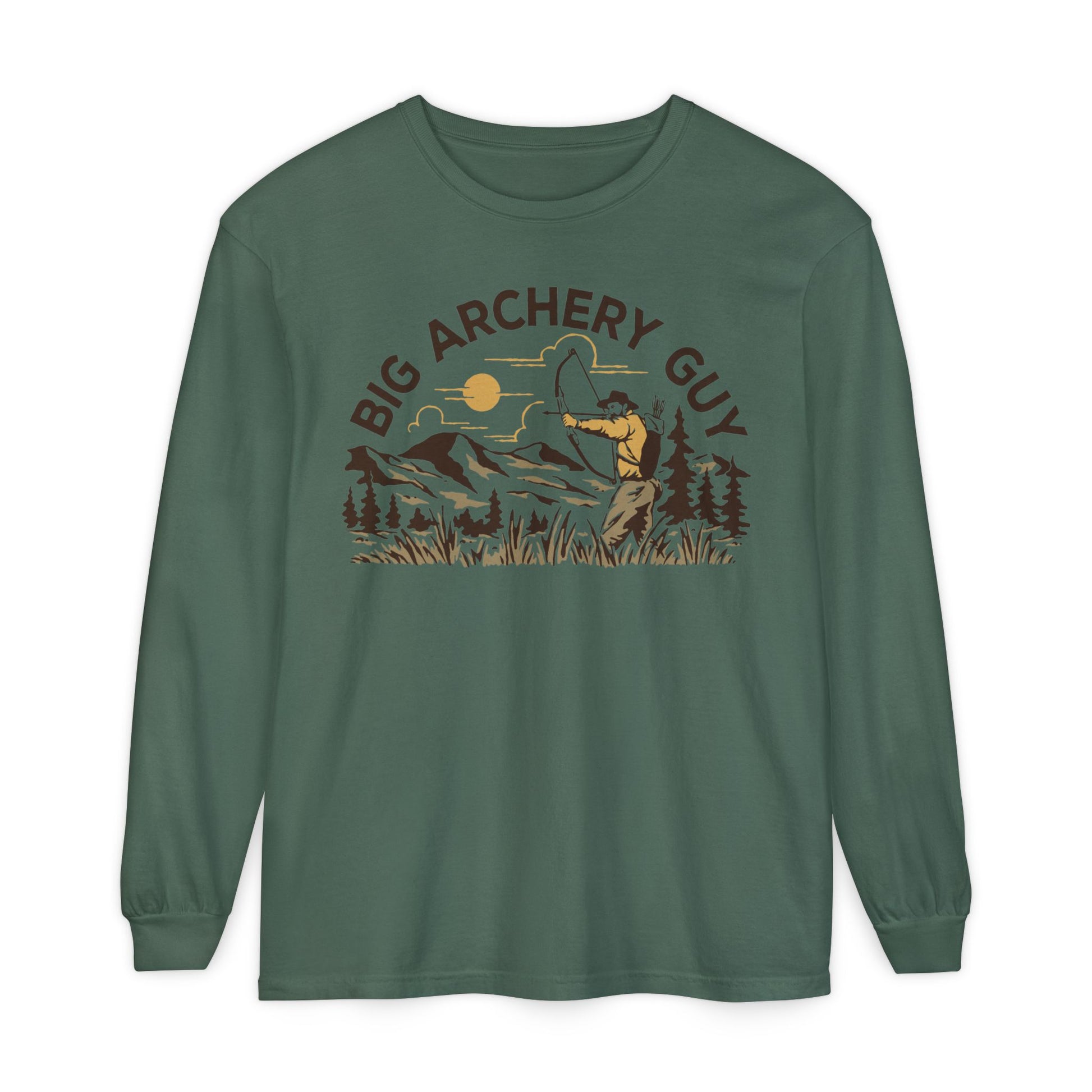 Big Archery Guy Long Sleeve Tee Dark Green