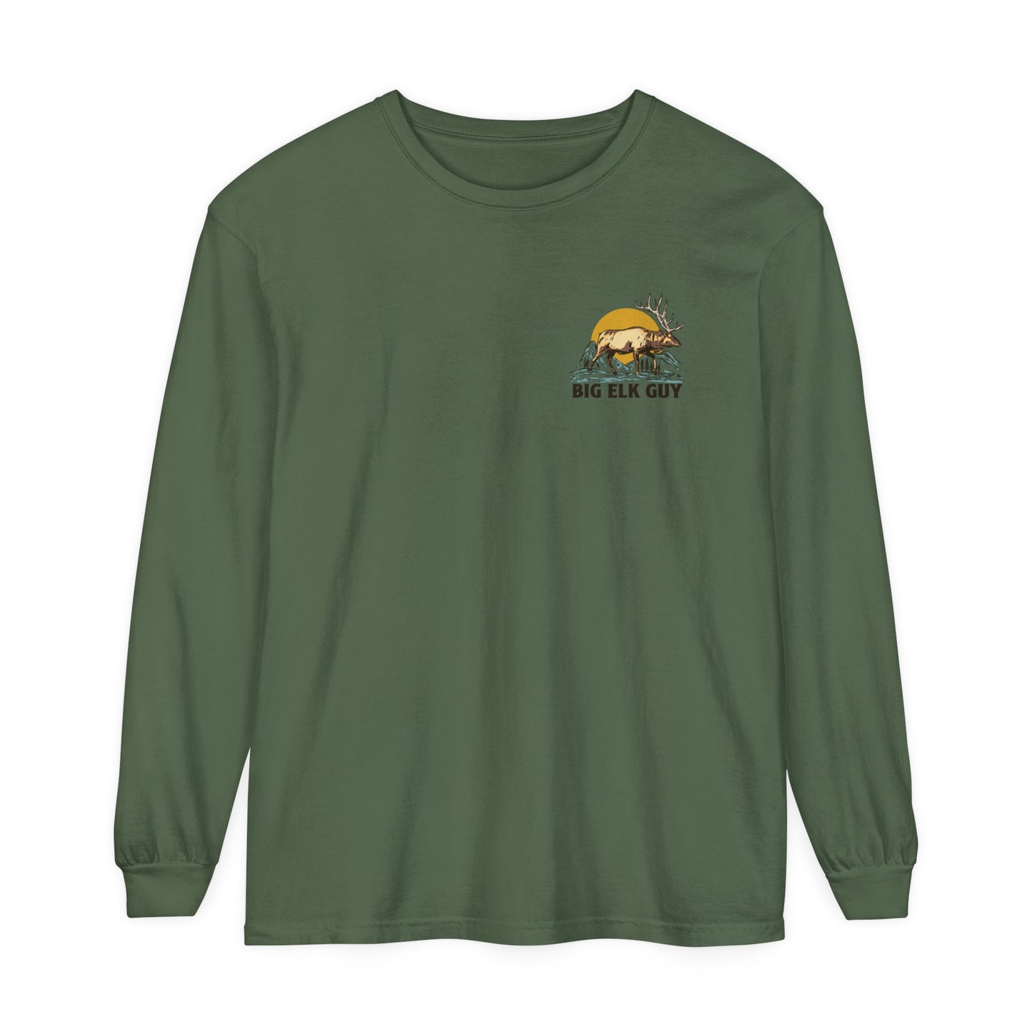 Big Elk Guy Long Sleeve Tee - Moss
