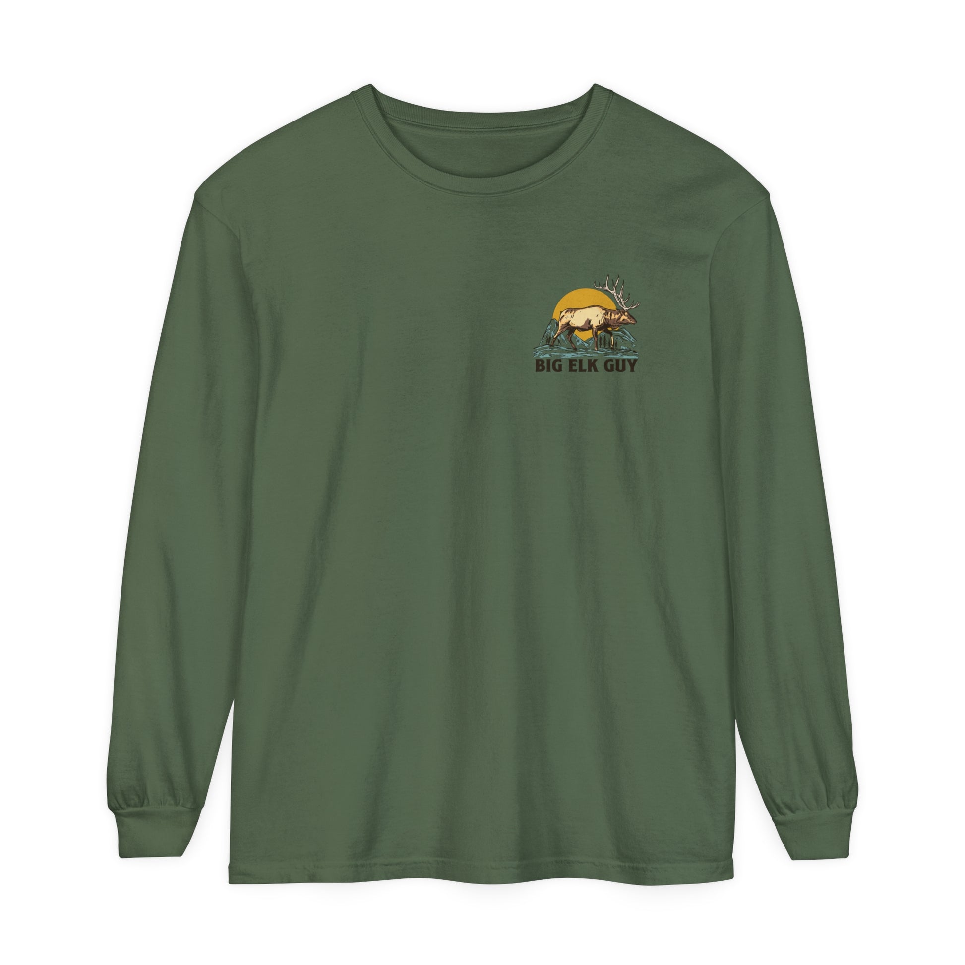 Big Elk Guy Long Sleeve Tee - Moss