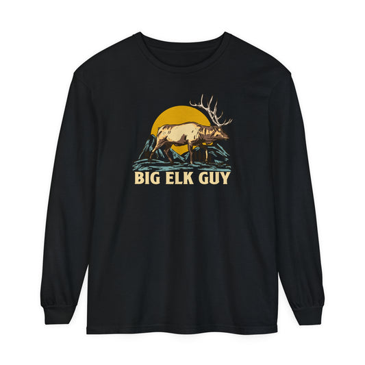 Big Elk Guy Long Sleeve Tee - Black
