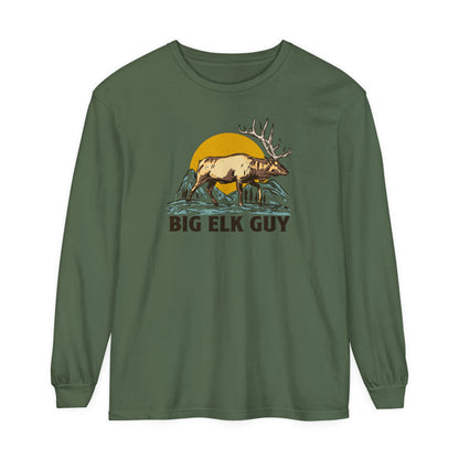 Big Elk Guy Long Sleeve Tee - Moss