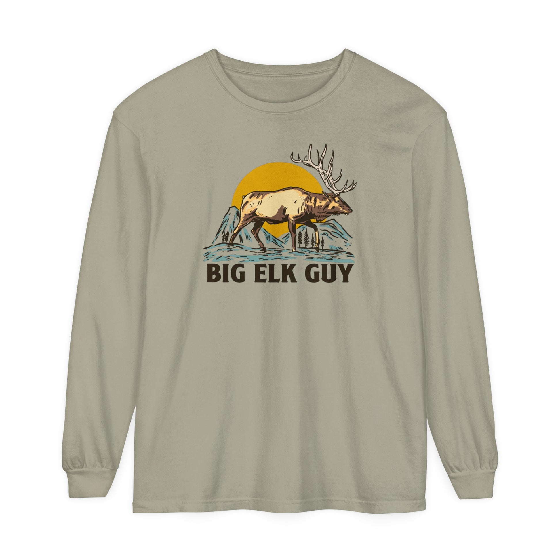 Big Elk Guy Long Sleeve Tee - Sandstone