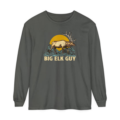 Big Elk Guy Long Sleeve Tee - Grey