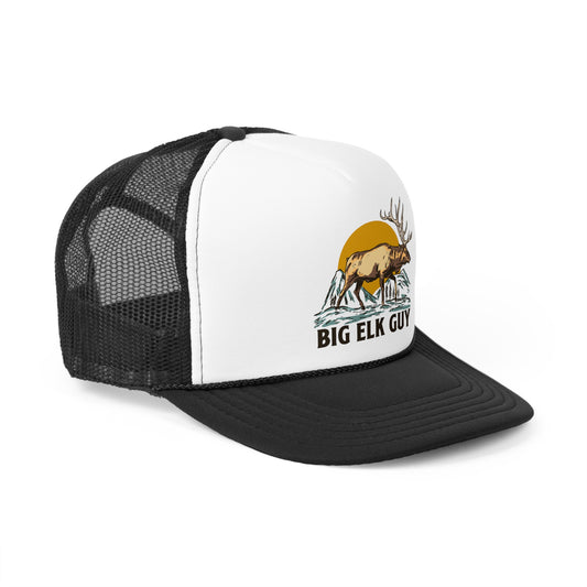 Big Elk Guy Vintage Trucker Hat Black