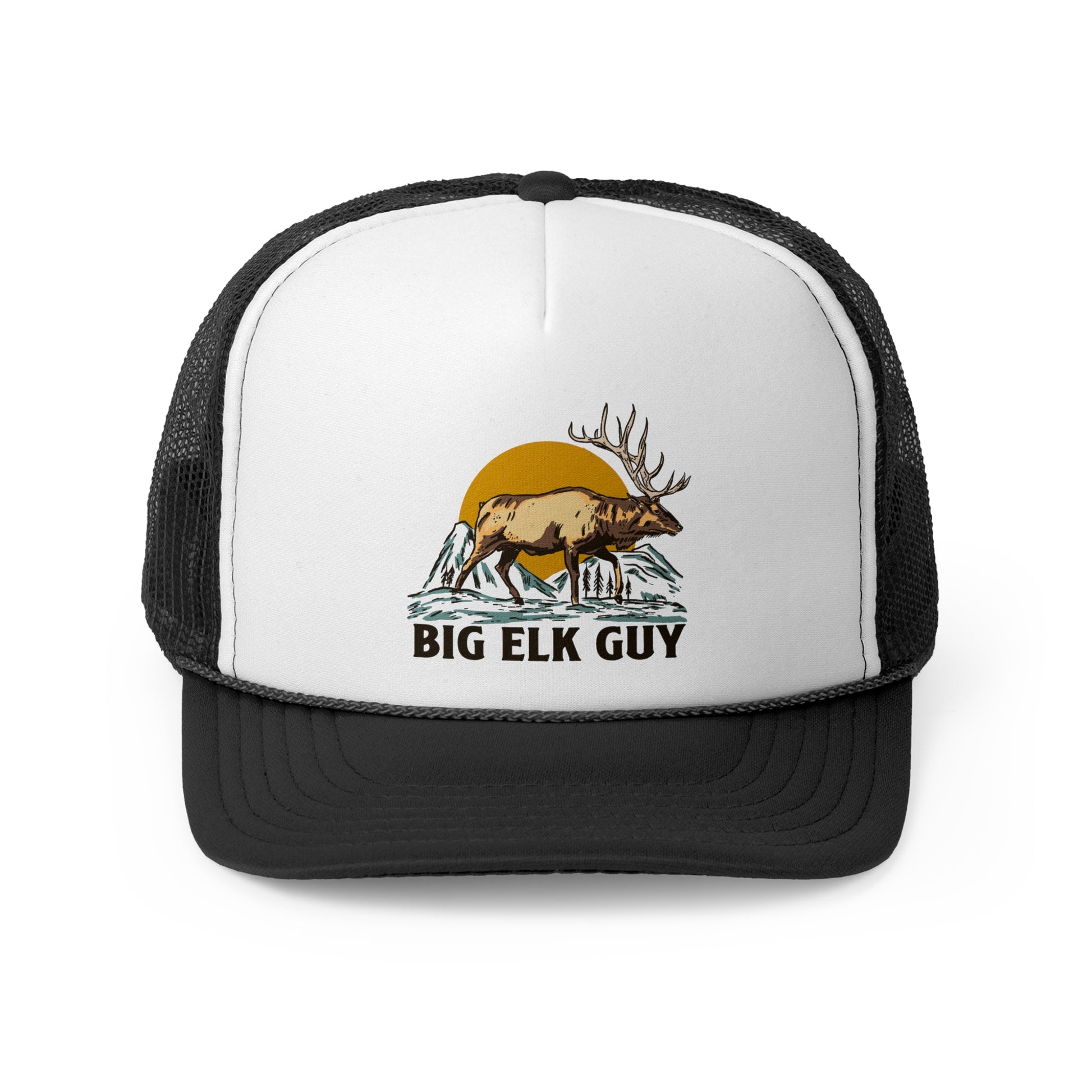 Big Elk Guy Vintage Trucker Hat Black