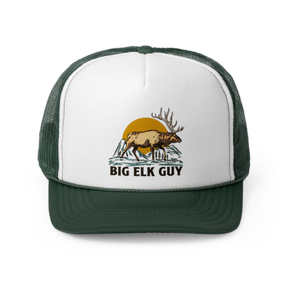 Big Elk Guy Vintage Trucker Hat Green
