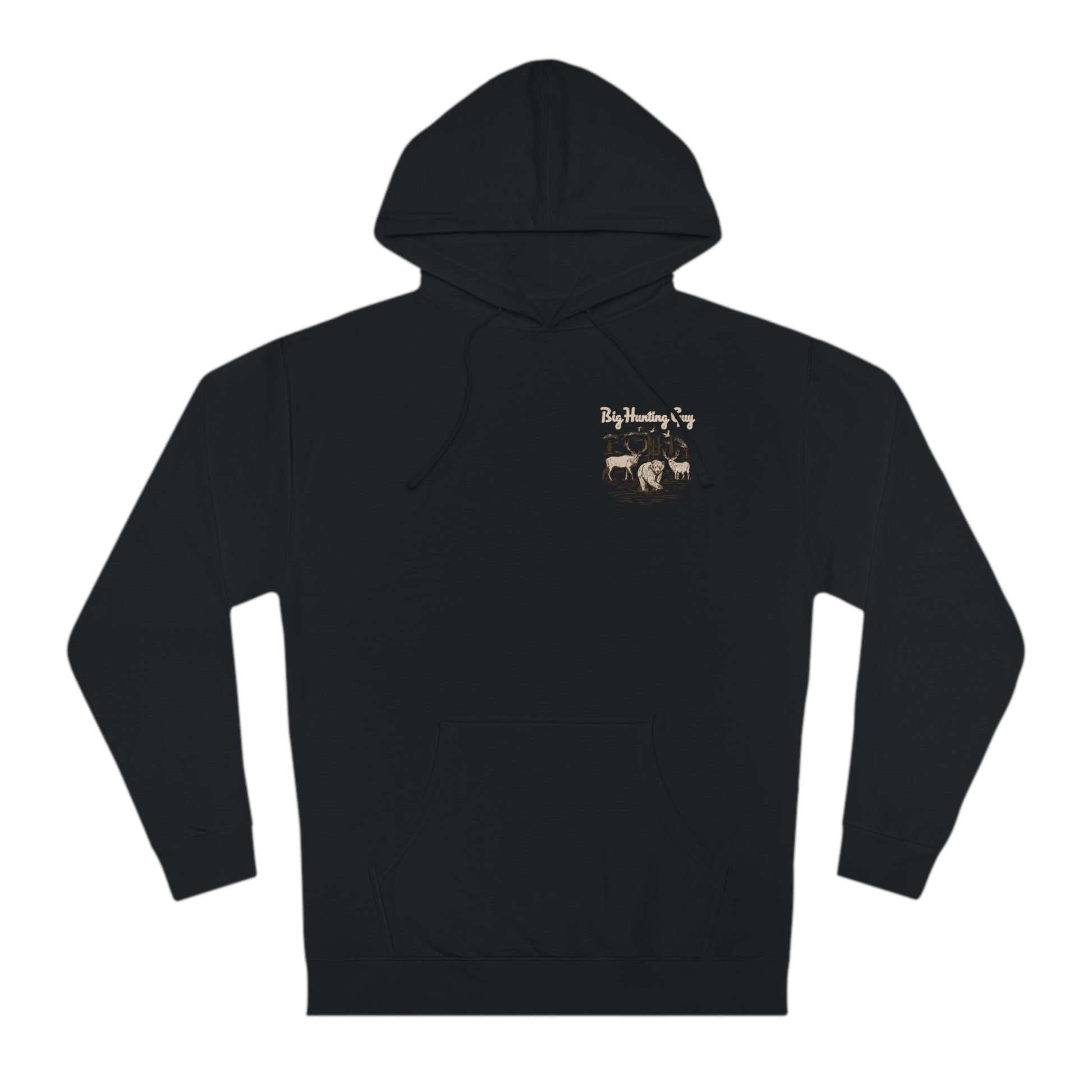 Big Hunting Guy Badge Hoodie Black