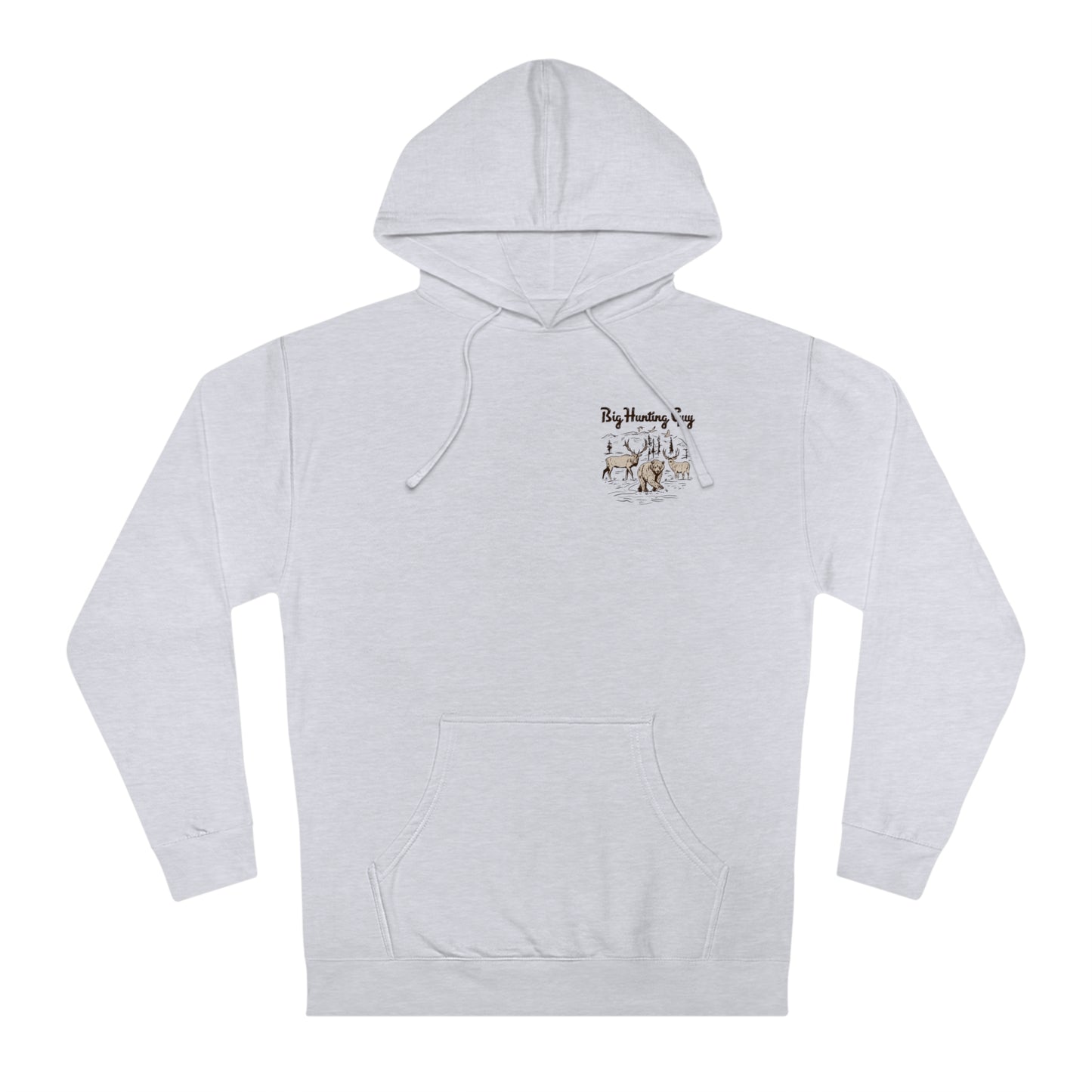 Big Hunting Guy Badge Hoodie Grey