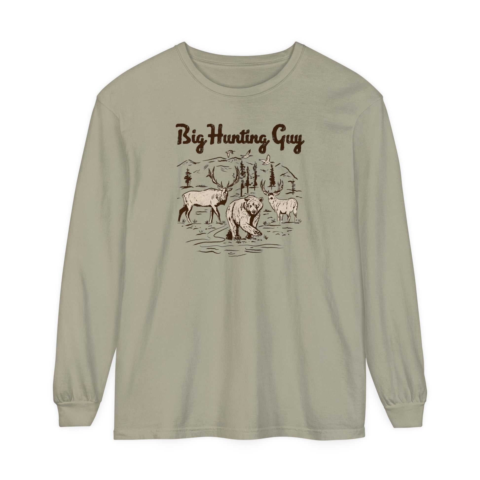 Big Hunting Guy Long Sleeve Tee Sandstone