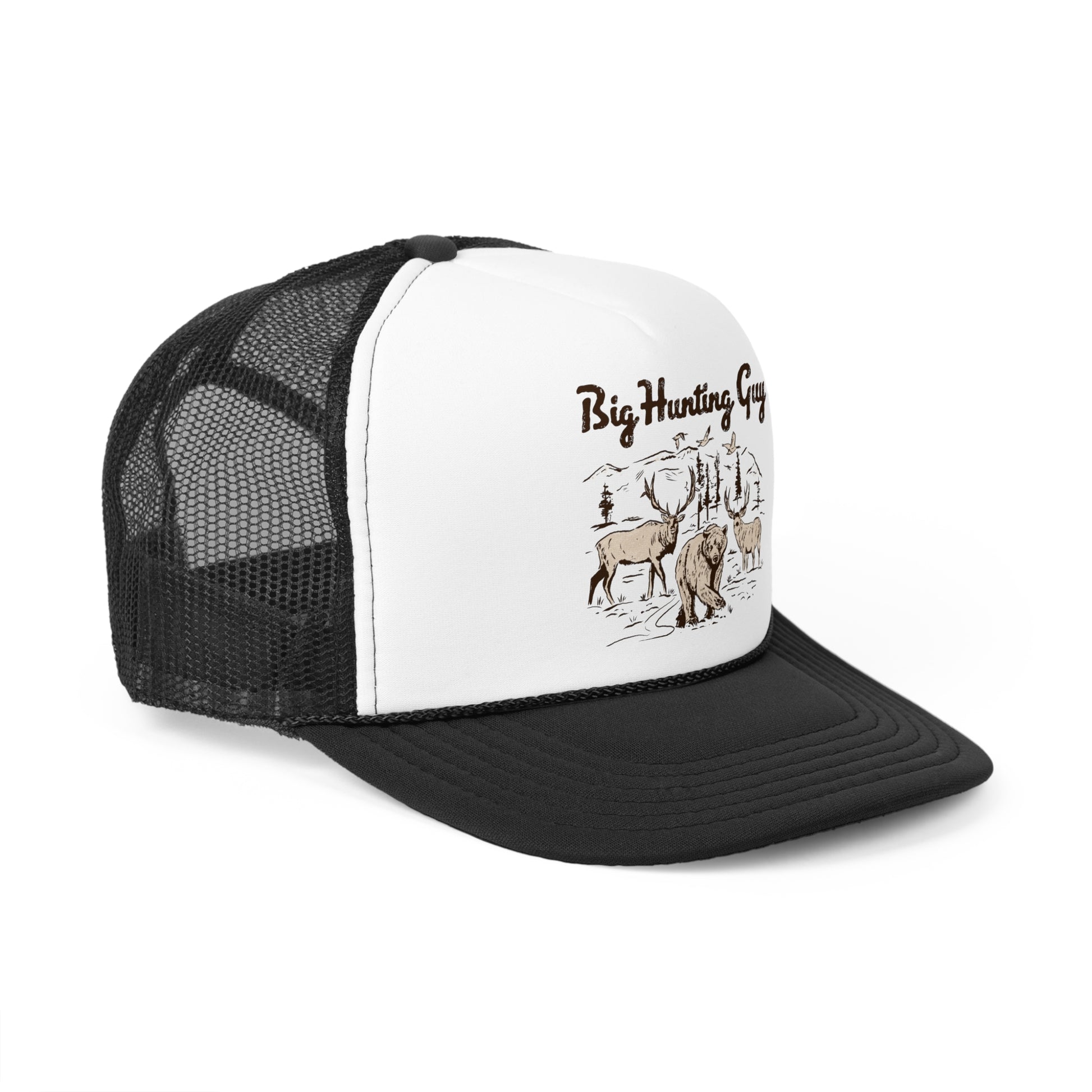 Big Hunting Guy Vintage Trucker Hat Black