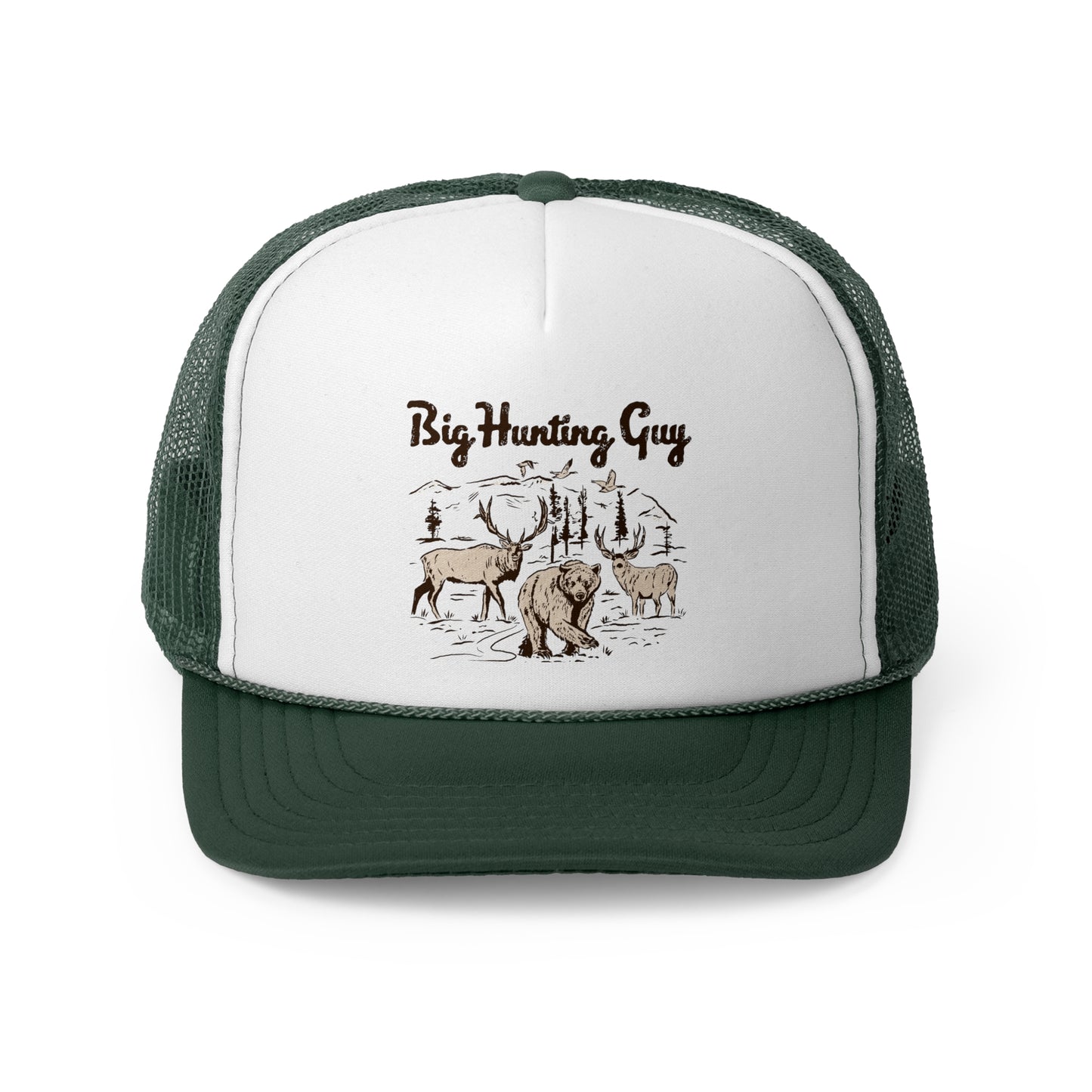 Big Hunting Guy Vintage Trucker Hat Green