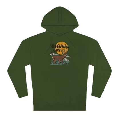 Big Mule Deer Guy Hoodie Moss