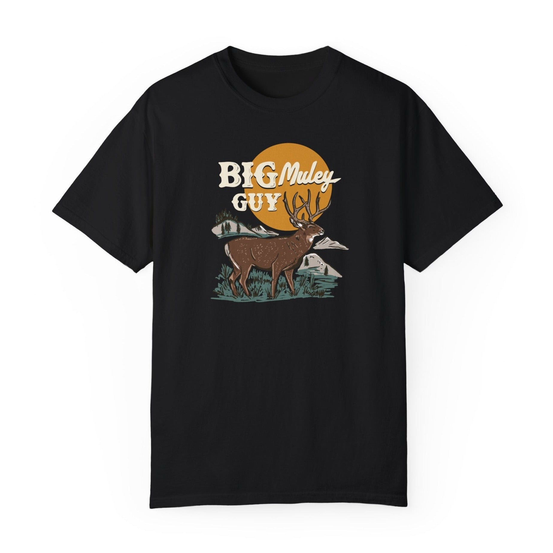 Big Mule Deer Guy Tee Black