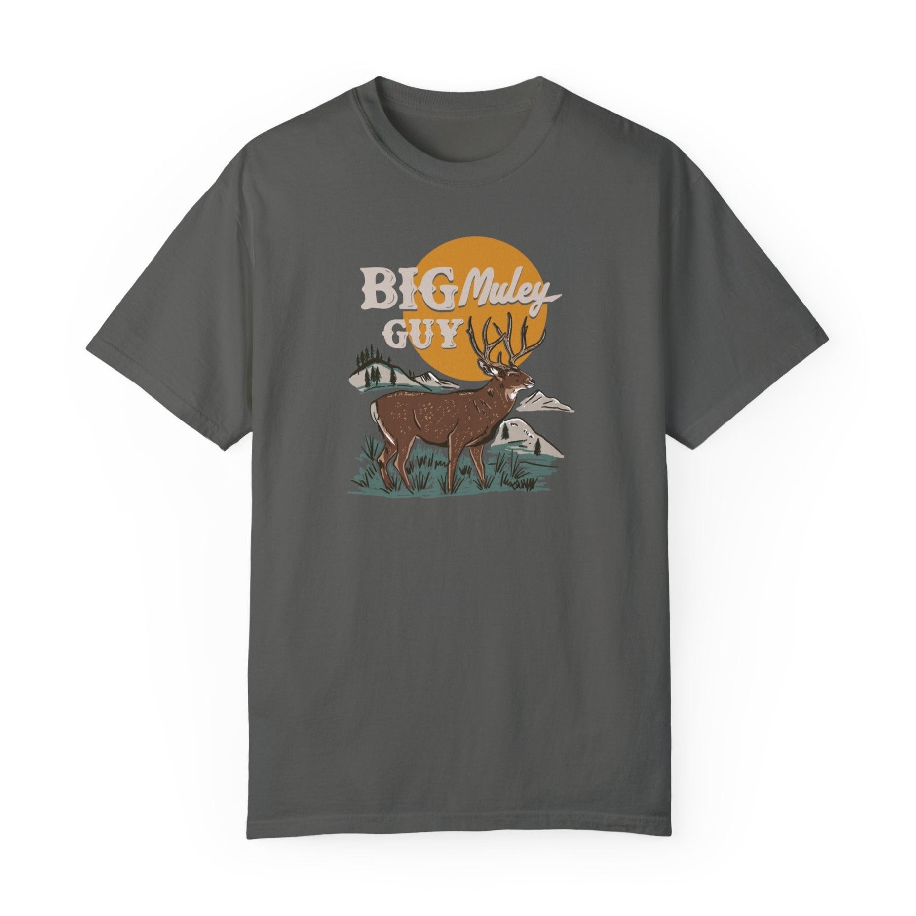 Big Mule Deer Guy Tee Grey