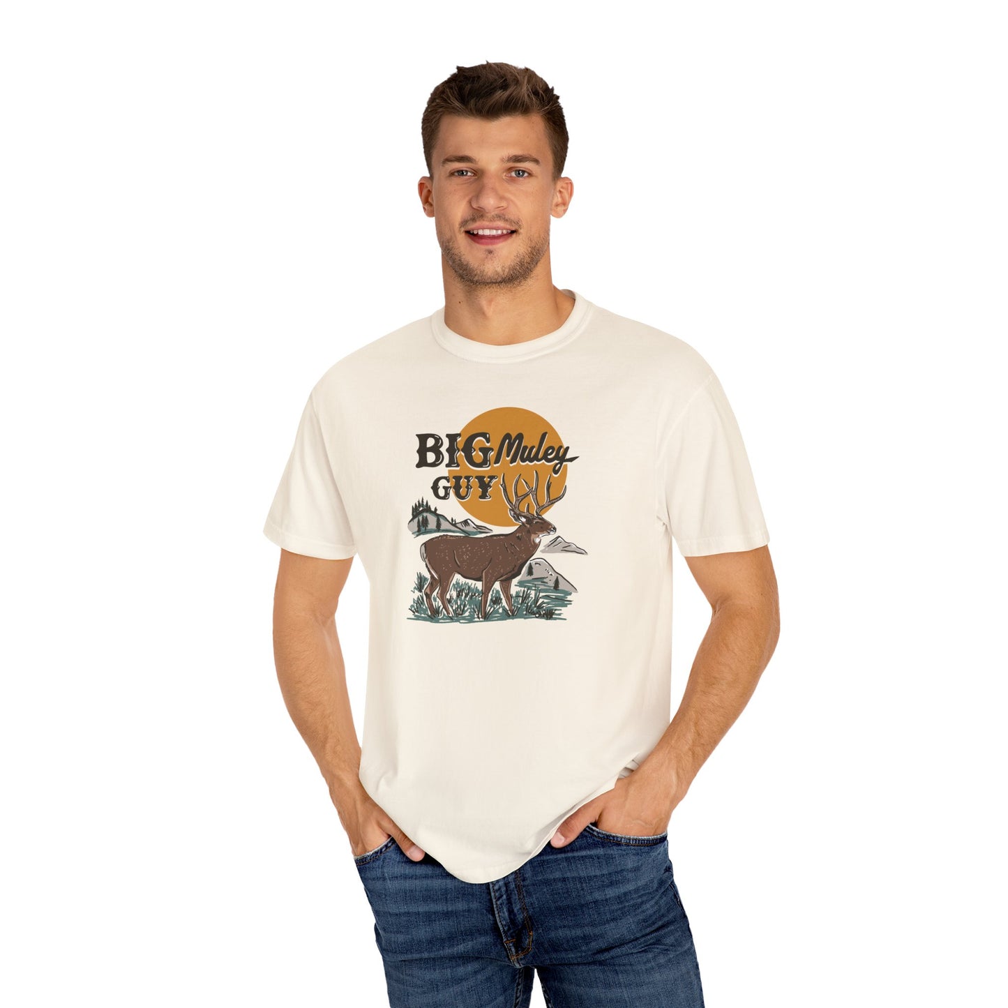 Big Mule Deer Guy Tee Ivory