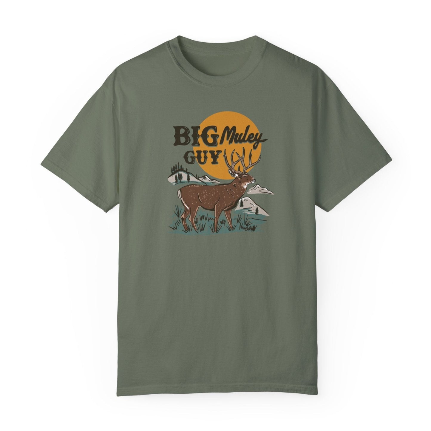 Big Mule Deer Guy Tee Moss