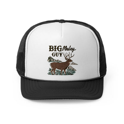 Big Mule Deer Guy Vintage Trucker Hat Black