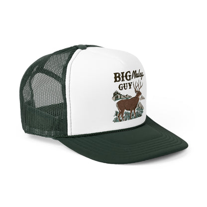 Big Mule Deer Guy Vintage Trucker Hat Green