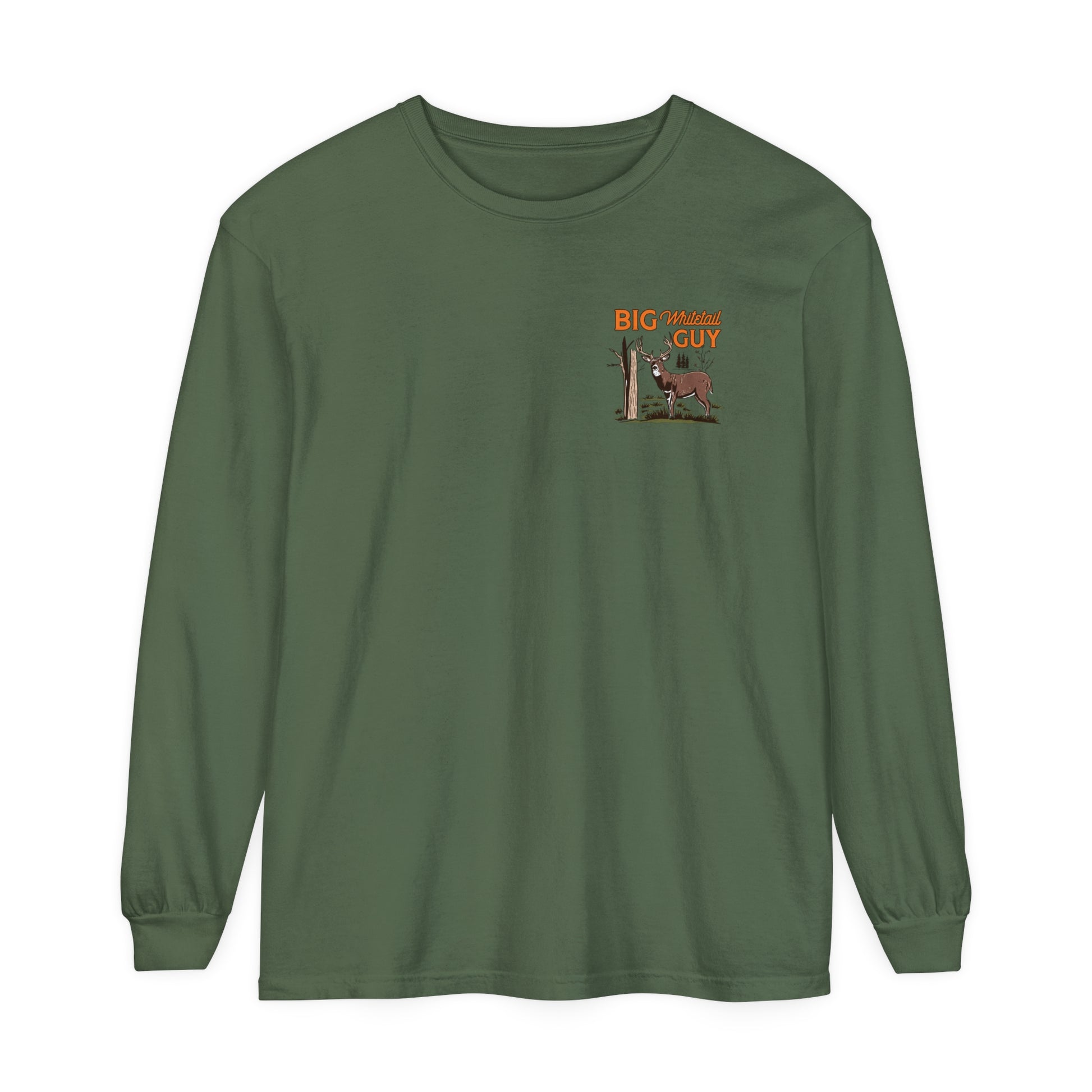 Big Whitetail Guy Badge Long Sleeve Tee Moss