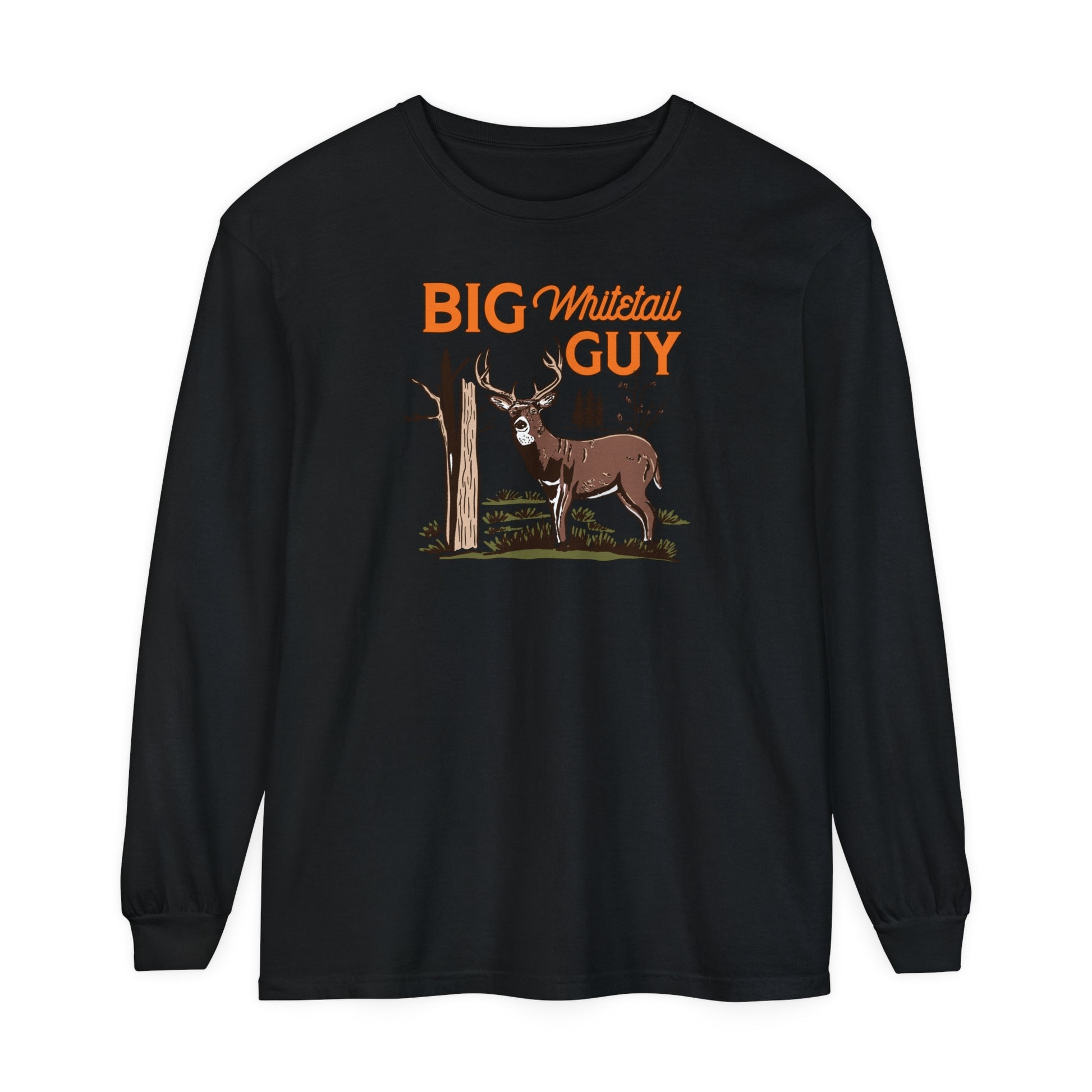 Big Whitetail Guy Long Sleeve Tee Black