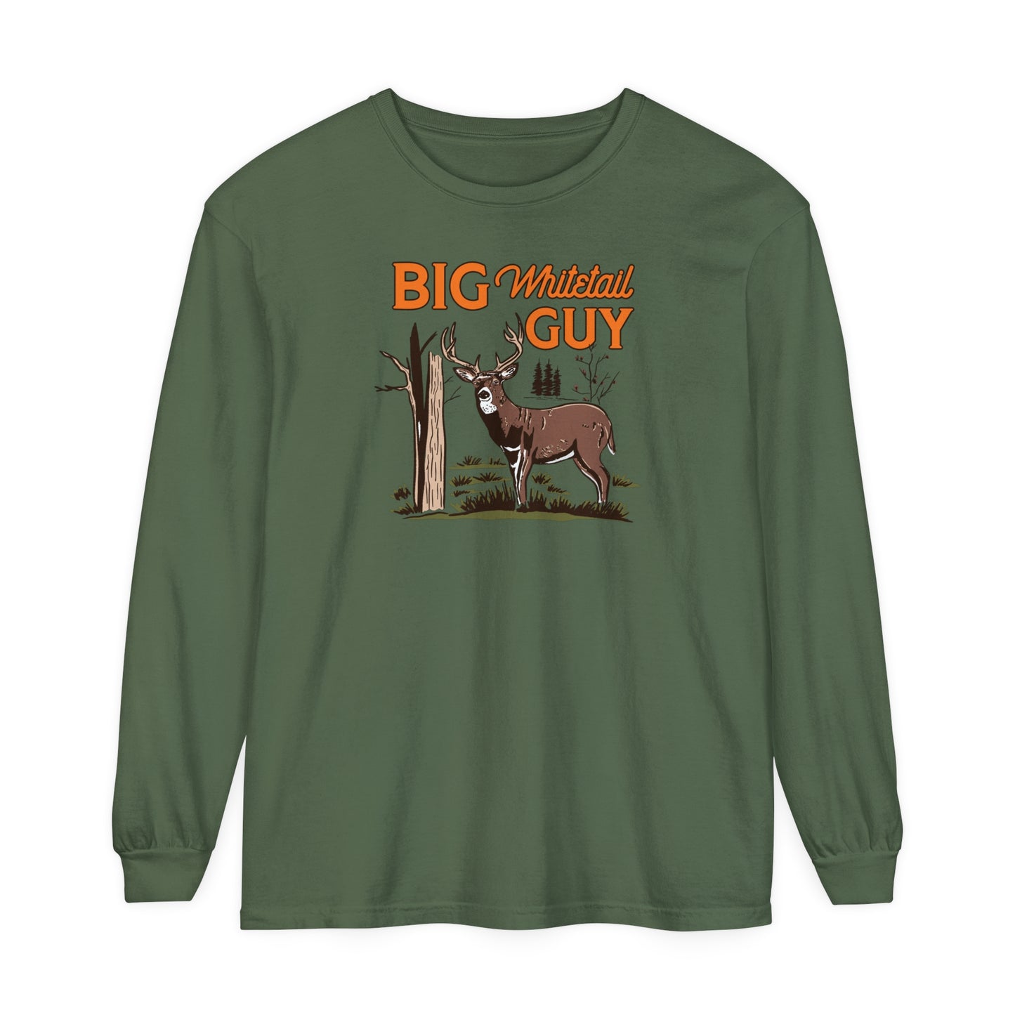 Big Whitetail Guy Long Sleeve Tee Green