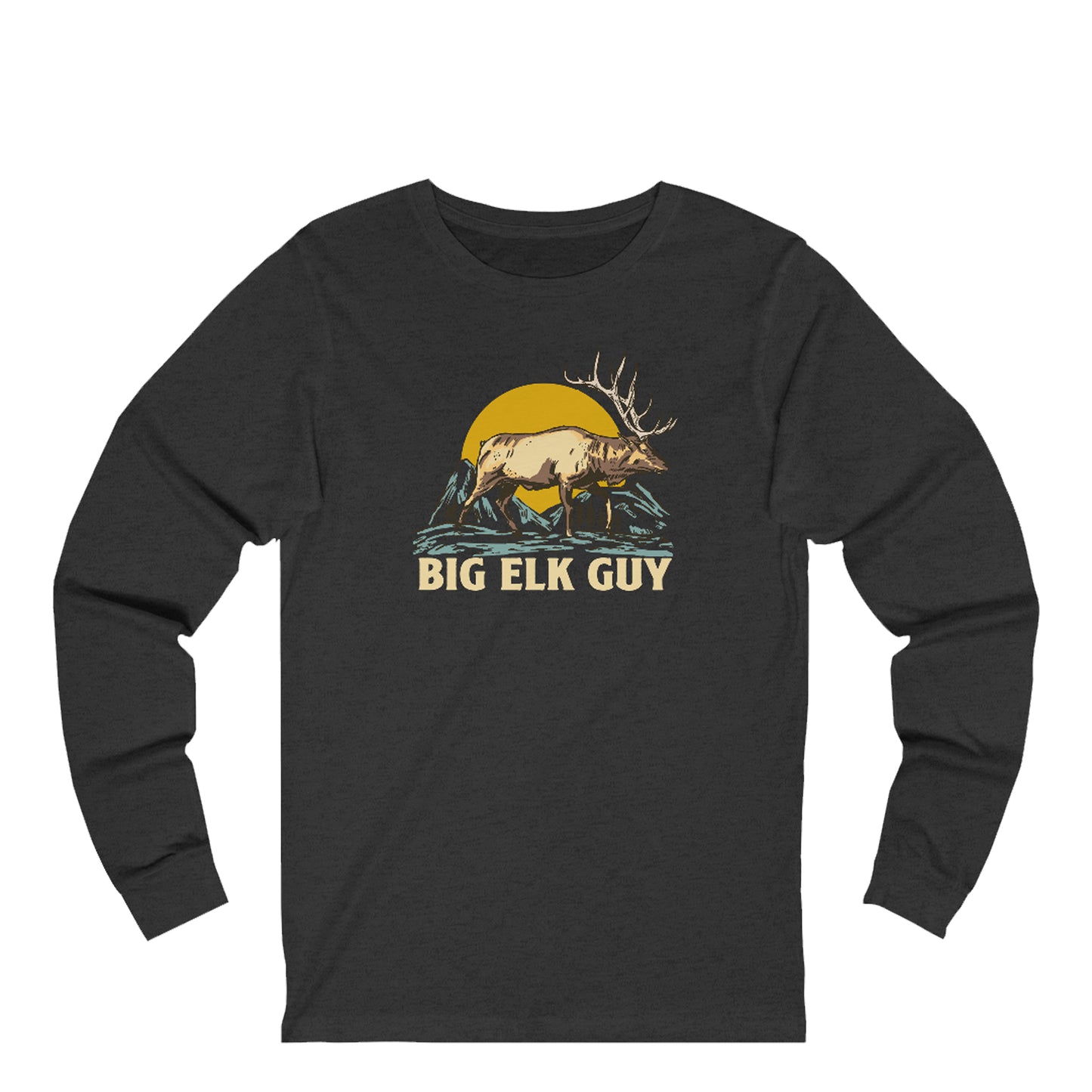 big elk guy long sleeve tee dark grey 