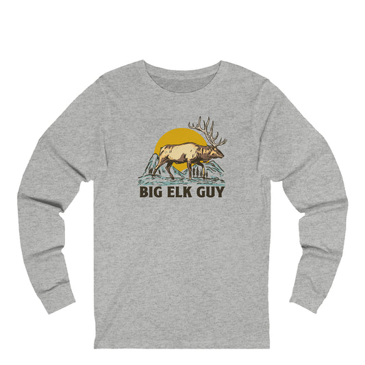 big elk guy long sleeve tee athletic grey
